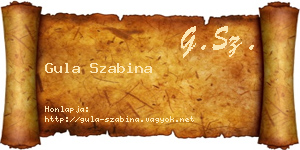 Gula Szabina névjegykártya
